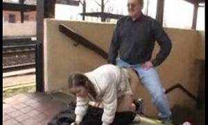 Young unreserved anal fuck in a catch Railway station