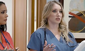 Girlsway Hot Greenhorn Nurse With Obese Knockers Has A Wet Cum-hole Formation With Her Superior